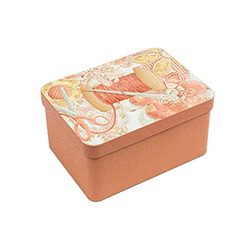 SALAS - 74081 Lata para Costura de Metal con diseño Retro con Unas Medidas de 12,5x9x6,5cm Color: Unico Talla: Unic