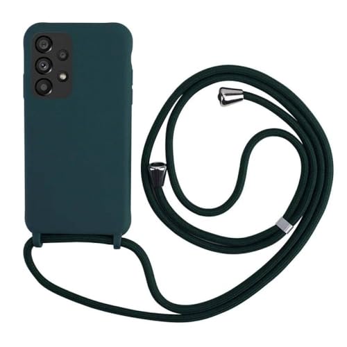 Étui avec lanière Samsung Galaxy A73 coque souple verte antichoc LVTFCO