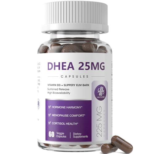 iMATCHME Women's DHEA 25mg Supplement with Vitamin D3 & Slippery Elm – Daily Hormone Support for Energy, Mood, Immune & Healthy Aging – Gentle Balance Formula, Vegan Capsules, 60 Count 60 Co