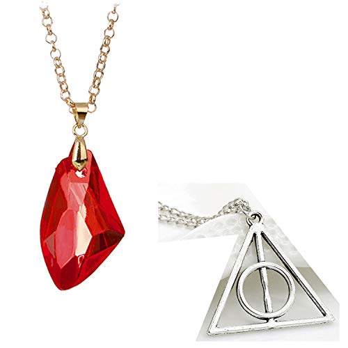 2 x Collar Harry Potter Triángulo I Doni de la Muerte Deathly...