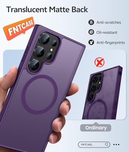 Image of FNTCASE for Samsung Galaxy S23 Ultra Case: [Fit for Magsafe] Magnetic Translucent Matte Anti-Fingerprint Cell Phone Cover Military Grade Shockproof Protective Case