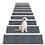 HAODEMI 8" X 30" (7 in Pack) Non-Slip Stair Treads Carpet for Wooden Steps, Self-Adhesive Stair Treads Mat, Safety Indoor Stair Runner Mats, Anti Slip Stair Rugs for Kids Elders and Dogs?Dark Gray