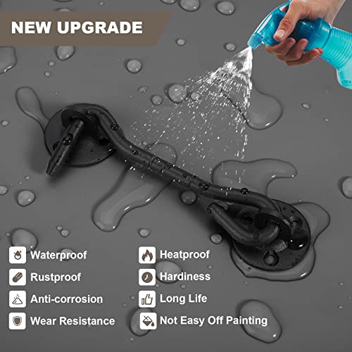2 Pcs Black Hook And Eye Latch For Door - Premium 4" Door Hook Lock Latch, Updated Rust-Proof Barn Door Latch, Privacy Gate Hook Latch With 12 Pcs Screws For Garage Door, Garden Fence, Balcony & Hall #TOP1