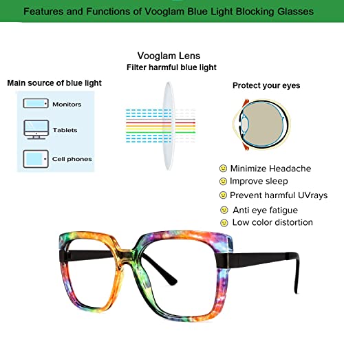 Vooglam Oversize Square Blue Light Blocking Glasses For Women Anti Uv Eyestrain Eyewear Ayomide #TOP4