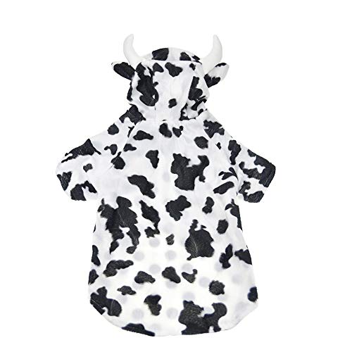 Halloween Dog Cow Costume Outfits For Large Dog Winter Fleece Puppy Jacket Coat Hoodie Funny Dog Clothes Golden Retriever (3X-Large (Pack Of 1), White) #TOP5