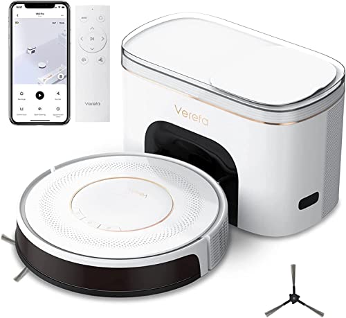Verefa Robot Vacuum Self Emptying,150 Mins Low Noise 55dB, 2700Pa Suction Robotic Vacuum Cleaner Ultra-Slim, Hands-Free up to 30 Days, Works with WiFi/App/Alexa/Google Home, for Carpets, Hard Floor