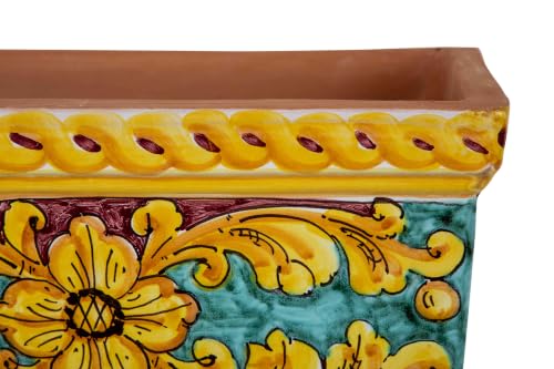 Pot de fleurs rectangulaire de style sicilien Cerames S - 6