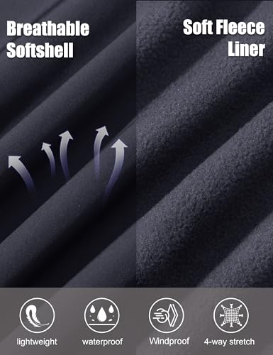 MAGCOMSEN Men's Lightweight Softshell Jacket Fleece Lined Tactical Waterproof Windbreaker Rain Jacket for Outdoor Hiking4