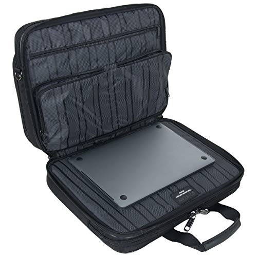 Kenneth Cole Reaction Keystone 1680D Polyester Dual Compartment 17" Laptop Business Portfolio, Black #TOP7