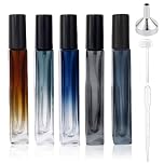 Aieino 5PCS 10ml Travel Perfume Atomiser Refillable - Portable Perfume Bottle Mini Aftershave Atomisers Spray Bottles Non Leakable with Funnel Dispenser for Women Men, Pocket Handbag(Tall)