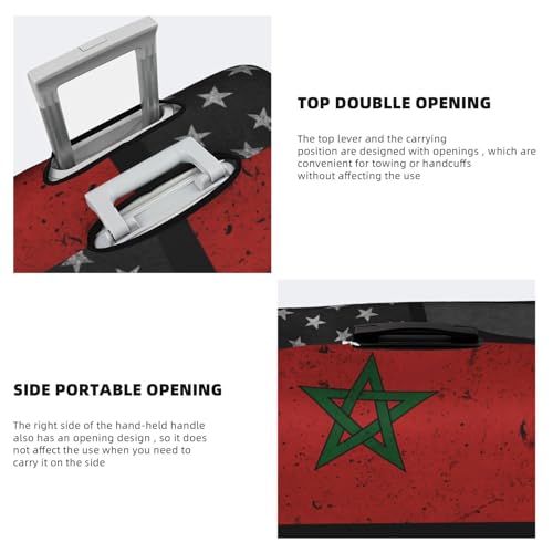 Travel Luggage Cover Vintagemoroccan Moroccans And America Flag Fashion Washable Baggage Suitcase Protector Fit For Luggage Large4