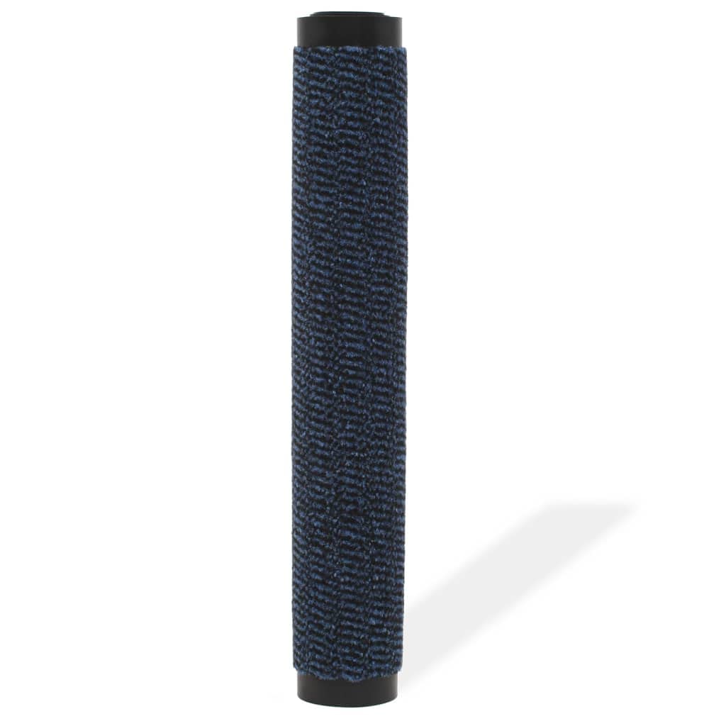 Paillasson rectangulaire bleu 80x120 cm en polypropylène résistant pour l'entrée
