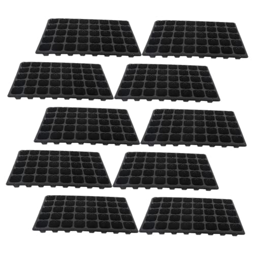 COLLBATH 10 Unidades Bandejas para Plántulas de Jardín Celdas Plástico Negro Semillero Estación de Propagación para Germinación y Cultivo Interior y Exterior