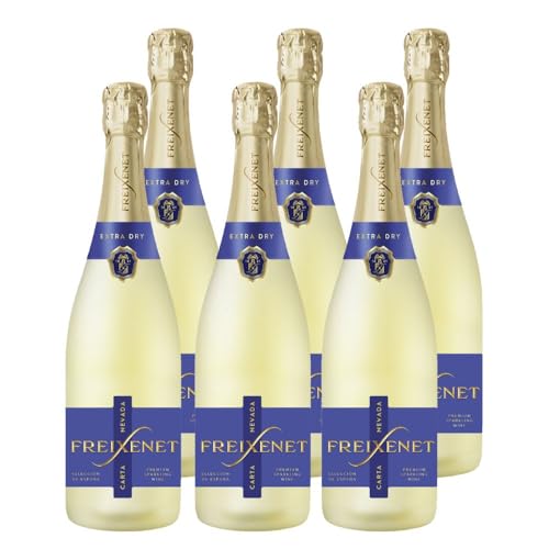Freixenet Carta Extra Dry (6 x 0,75 l) – Extra trockener Premium Sparkling Wine aus Spanien mit Mirabellen- und Zitrusnoten, hervorragend zu Käse, Desserts oder als Aperitif