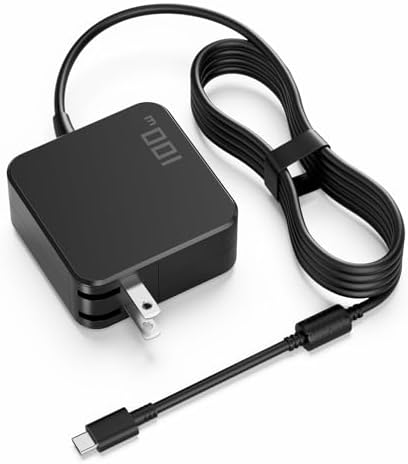 100W USB C Laptop Charger PD Fast Charging Power Adapter Compatible with MacBook Air/Pro 13, Dell XPS 13 Latitude, Lenovo ThinkPad Yoga IdeaPad, HP Spectre Envy EliteBook, ASUS ZenBook USB-C