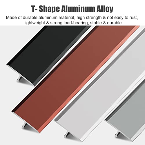 Barre de seuil en T aluminium gris clair 2cm joint de transition sol