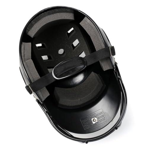Baseball-Softball-Schlaghelm mit Gesichtsabdeckung, Dual-Density-Schlagabsorptionsschaum, Hochschlagfester ABS-Schalenhelm für Jugendliche und Erwachsene (Schwarz)