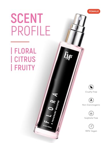Image of EM5 Floraa Perfume for Women | Eau de Parfum for All Day Wear Spray | Fruity Floral Citrus Fresh Fragrance | Luxury Gift for Her | 15 ml