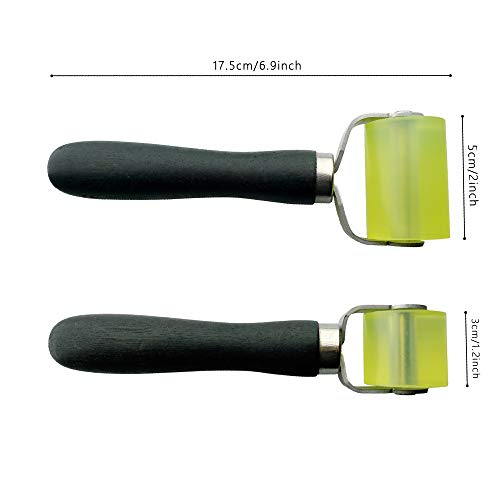 2Pcs Car Vehicle Sound Deadener Application Rolling Wheel Roller 2" And 1.2" With Handle #TOP1