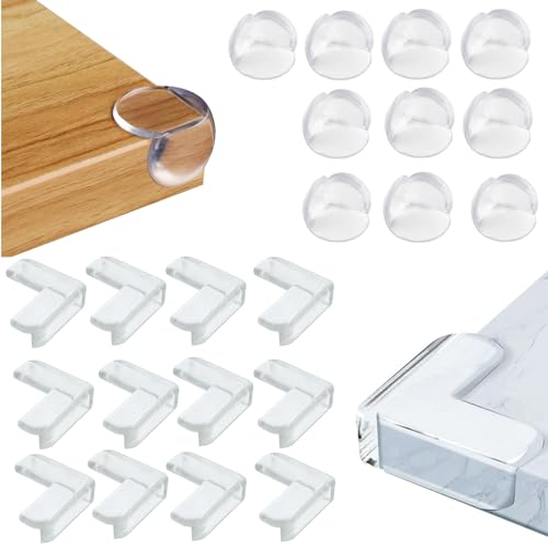 ZHIYE Corner Protectors for Kids 22 Pcs Clear Baby Proofing Corners Child Safety Corner Guards with Strong Acrylic Adhesive for Furniture Against Sharp Corners