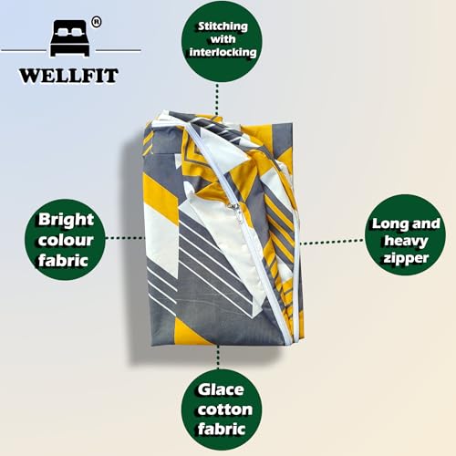 Image of WELLFIT Premium Glace Cotton 300 TC Mattress Cover /Protector for Single Size Bed with Zip /Chain /2.5x6 ft / 30x72x5 inch