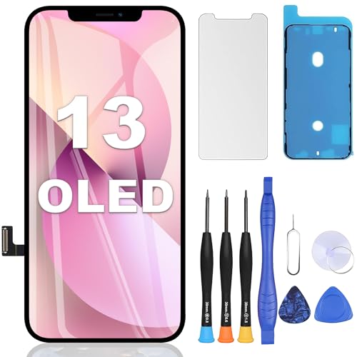 ZOETEC OLED for iPhone 13 Screen Replacement, 6.1 inches Full HD Retina Display Touch Screen Digitizer Frame Assembly with Repair Tools Kit