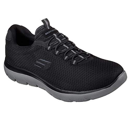 Skechers Women's 52811 SUMMITS Sneaker, Black Mesh Charcoal Trim, 6 UK