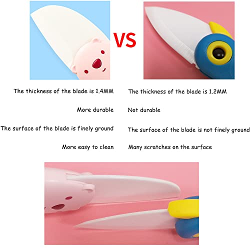Lvoku Creative Bear Ceramic Fruit Knives, Mother Girls Gift, Small And Cute White Color Fruit Knife, Portable And Folding Knife Travel Knife For Kitchen & Dining, Outdoor, Picnic Or Travel #TOP2