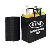 Simply Cool 50 Pack Black Reusable Eco-Friendly Grocery Shopping Bags 12.6