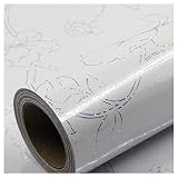 bandezid Vinilo Pegatina Muebles de Cocina Rollo Autoadhesivo Impermeable Cocina Vinilo Protector para Muebles Pegatina Vinilo Decorativos-Láser Blanco 60cm*10m