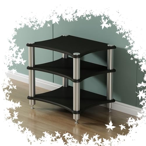 Soporte multimedia AV de 33 pulgadas, amplificador de madera y gabinete de altavoces para cine en casa, oficina, DJ, reproductor de discos y enrutador WiFi, diseño elegante, solución que ahorra