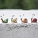 HomeZone 4-teiliges Schneckenfiguren-Set in leuchtenden Farben, handbemalt, Gartenornamente, Outdoor, wasserdicht, Kunstharz, Outdoor-Ornamente für den Garten und Zuhause, Schnecke, Tierdekorationen