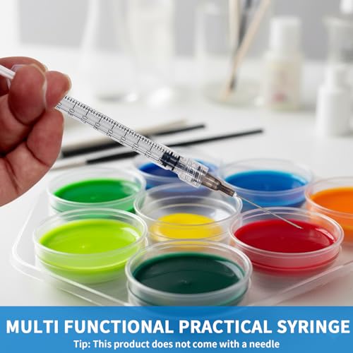 30 Stück Luer Lock Spritze, Unabhängige Verpackung 1ml Spritzen mit Kappen, Steril Injektionsspritze, Plastikspritze Ohne Nadel für Nachfüllen und Messen von Flüssigkeiten, Labors, Haustierfütterung