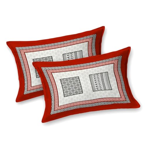 Image of Decor King Size Cotton Bedsheet | 300 TC | 100% Cotton Flatsheet King Size with Two Pillow Covers | (254 * 274 cm, Rusty Orange)