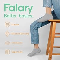 FALARY Sneaker Socken Herren Damen 12 Paar Kurze Halbsocken Baumwolle-GrauWeiß-43-46 – Ansicht 5