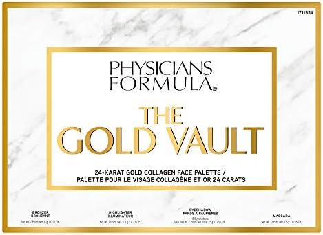 Physicians Formula 24-Karat Gold Shimmer Makeup Set, Face Palette, The Gold Vault, Mascara, Eyeshadow, Christmas Gift