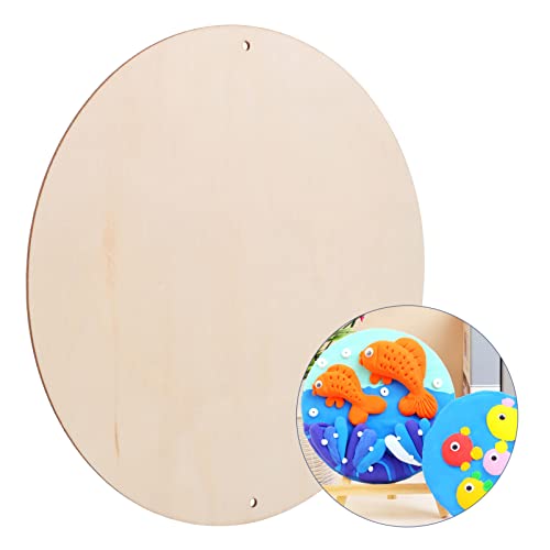 Coheali 2 Pcs Size Plain Circles Plank Hanger Handmade Craft Round Blank Boards Painting Large For Toy School Pouring Decor Decoration Slices Crafts Acrylic Art Christmas Projects Panel #TOP7