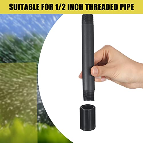 Yaomiao 5 Pcs Sprinkler Head Pipe Riser Extension 1/2 Inch Mpt Pvc Double Male Pipe Thread Sprinkler Riser For Lawn Irrigation System Automatic Irrigation Connector Raised Pipe (6 Inch) #TOP2