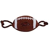 Picture of NCAA Arkansas Razorbacks Football Dog Toy, Tough Quality Nylon Materials, Strong Pull Ropes, Inner Squeaker, Collegiate Team Color