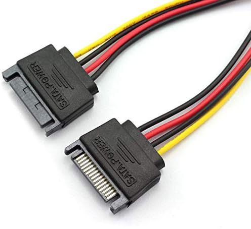 3 Pack SATA Extension Cable SATA 15 Pin Power Male to Female Extender Cable Cord Adapter for SSD, HDD, PCI-E, Hard Drive Disk