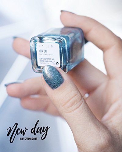 Image of ILNP New Day - Icy Blue Holographic Metallic Nail Polish