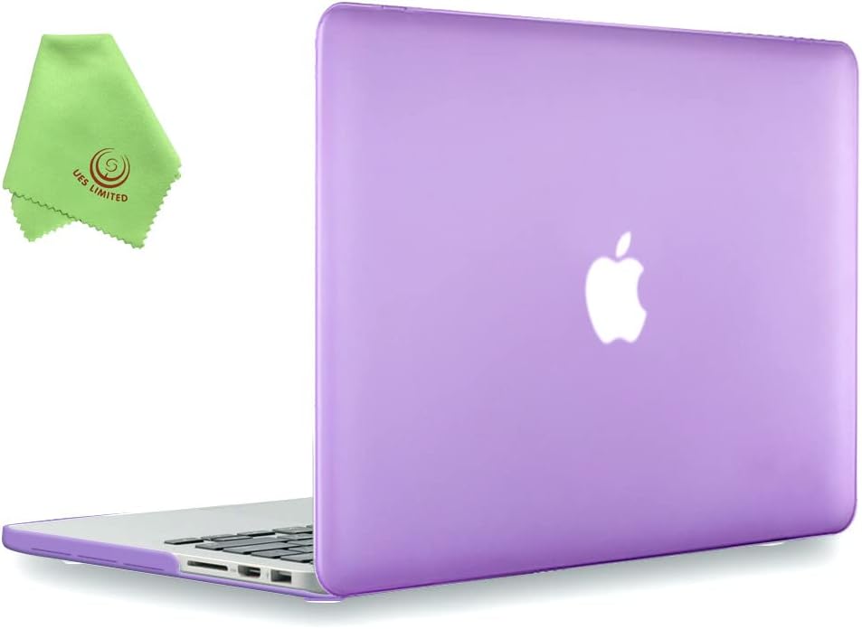 UESWILL Smooth Matte Hard Case Compatible with MacBook Pro (Retina, 13 inch, Early 2015/2014/2013/Late 2012), Model A1502/A1425,No USB-C, No CD-ROM, Purple