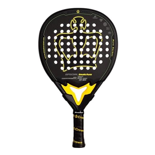 Black Crown - Pala Special Invictus, Forma Lágrima, Goma SC Black EVA Media, Doble Tubular Carbono 100%, Carbono 3K + Unidireccional, Control y Precisión, Textura Rugosa Sandspin, Alta Durabilidad