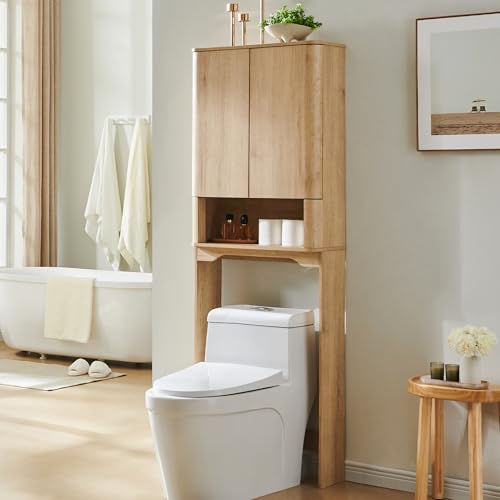 ACCOHOHO Over Toilet Storage Cabinet with Double Doors