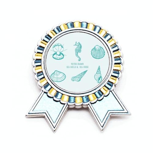 Broche hippocampe bleu motif vie marine en métal pour cadeau idéal