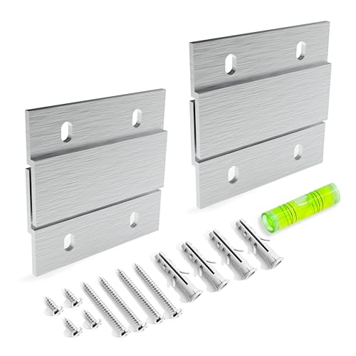 French Cleat Hanger Kit 2 inch 2 Pairs 30 lb Z Hanging Heavy Picture Mirror Frame Wall Mounting Bracket Aluminum Hardware Duty Hooks Drywall Clips Large Canvas Painting Headboard Whiteboard