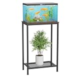 VyGrow Fish Tank Stand 10 Gallon, 2-Tier Small Aquarium Stand, Turtle Tank Shelf for Living Room, Shop, Office, Load 158KG, 53 x 30 x 81 CM, Black