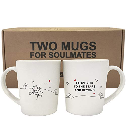 Boldloft Love You To The Stars Couples Coffee Mugs-Couples Gifts Love Gifts For Him And Her Anniversary Wedding Engagement Long Distance Relationships Cute Mugs For Boyfriend Girlfriend Husband Wife #TOP14