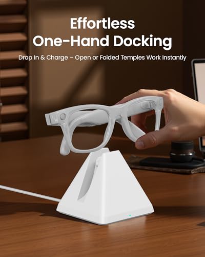 Image of Charging Station Compatible with Ray-Ban(Gen 1 & Gen 2)& Oakley Meta Smart Glasses - Safe & Stable Charger with Handshake Protocol, Accessories for Wayfarer, Headliner, Skyler Blayzer Scriber, HSTN