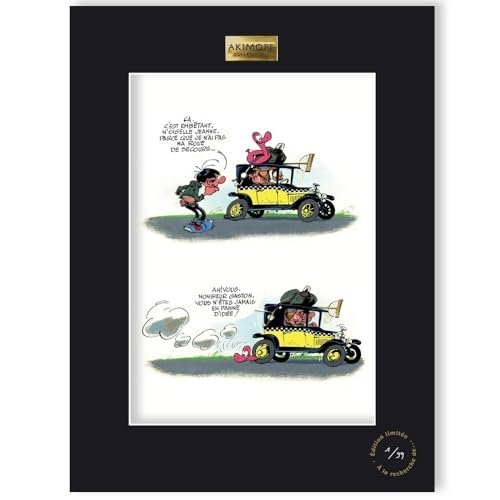 Gaston Lagaffe Roue libre poster Franquin pour déco salon rétro